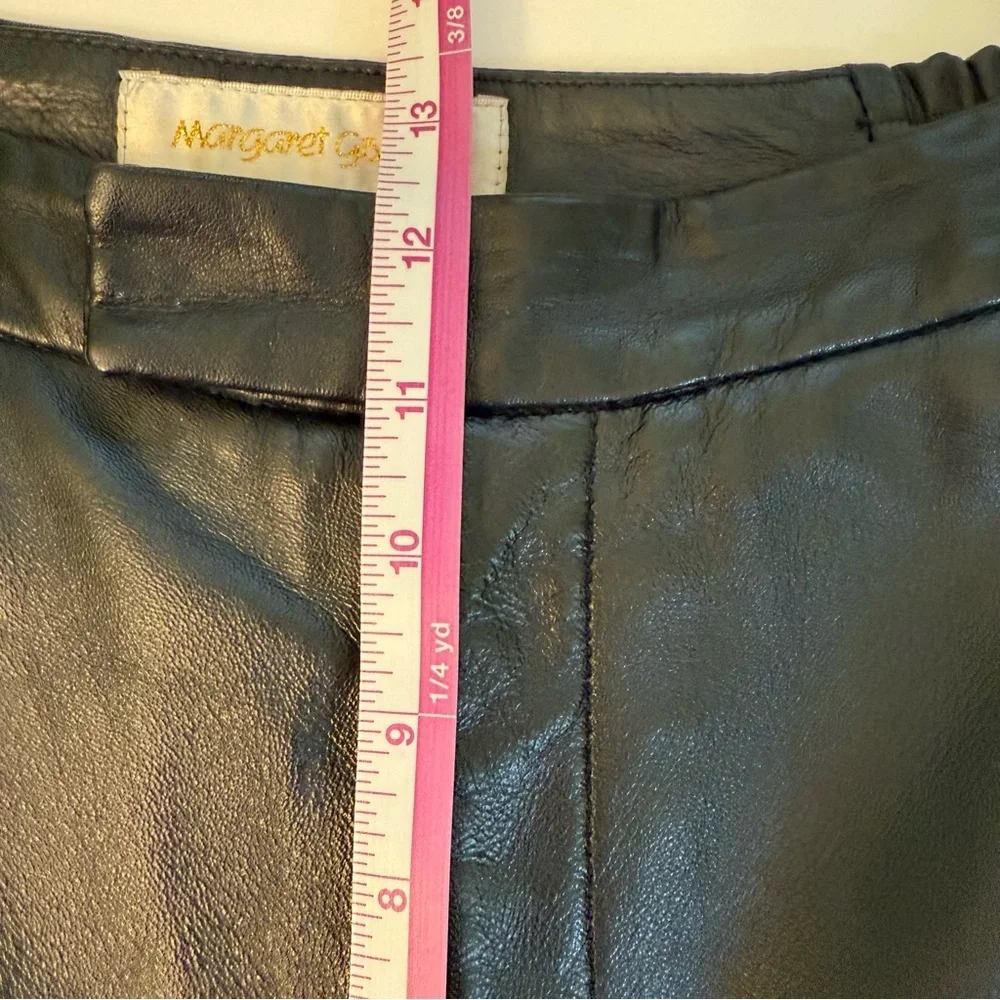 Vtg 80’s Margaret Godfrey black genuine lambskin leather pants lined woman 10